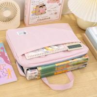 Bolsa de almacenamiento de documentos de gran capacidad, organizador de archivos A4 de tela Oxford de doble capa con asa, bolsa de almacenamiento de libros impermeable - details 6