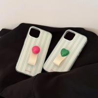 Funda de Teléfono de Cuero con Hebilla Diseño a Rayas Verdes Protección Completa - details 4