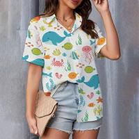Camisa con botones delanteros para mujer, top de talla grande con un solo botón, moda de verano, Haruku Daily para mujer oficial, patrón Nw de - details 9