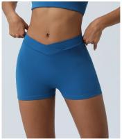 Pantalones cortos deportivos para mujeres con cintura cruzada y levantamiento de glúteos ideal para yoga y fitness tipo Triad Pantalones de gimnasio para correr al aire libre material de nylon temporada aplicable de primavera hasta verano - details 8