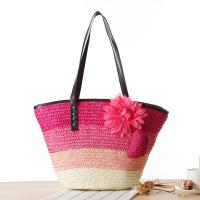 Bolso de hombro de paja tejido hecho a mano, bolso de gran capacidad para mujer, bolso de compras tejido para viajes en la playa y verano, bolso informal para mujer - details 11
