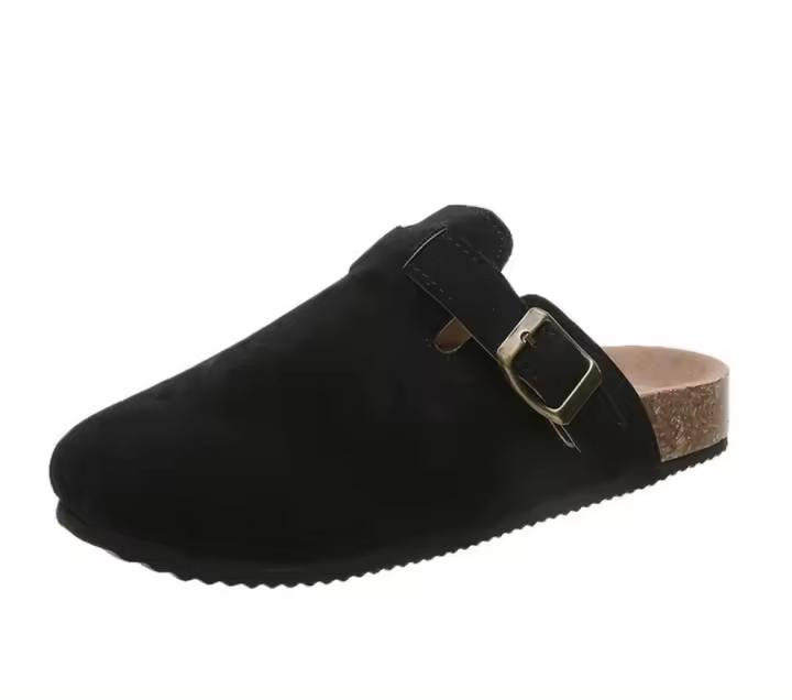 Zapatillas planas de exterior Retro concisas para mujer, sandalias modernas con hebilla, zapatos con correa, otoño e invierno, novedad de 2023 - 1