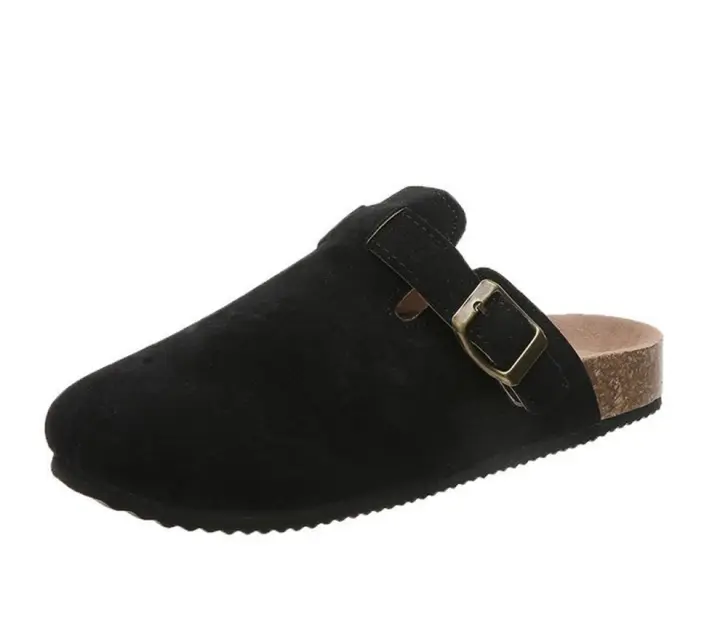 Zapatillas planas de exterior Retro concisas para mujer, sandalias modernas con hebilla, zapatos con correa, otoño e invierno, novedad de 2023 - 1