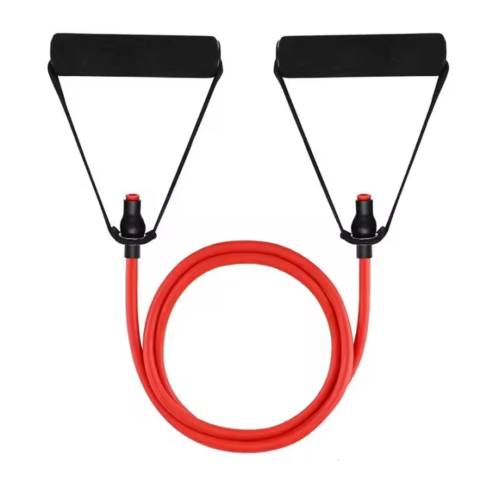 Bandas de resistencia con asas para ejercicio, entrenamiento de fuerza para hombres y mujeres, equipo de entrenamiento en casa, banda de tubo de 5 niveles, cuerda de tracción - 1