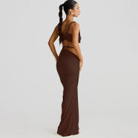 BUNO-Conjunto de 2 piezas de tejido para mujer, camisolas cortas plisadas lisas impresionantes + faldas largas de cintura alta, traje de vacaciones de tendencia femenina - details 22