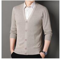 Cardigan Casual para Hombres Cuello en V Pantalón de Moda de Otoño e Invierno Tejido de Botones - details 2