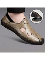 Zapatos de hombre 2025 nuevo verano hueco transpirable con agujeros, zapatos Oxford con suela antideslizante, zapatos de conducción transpirables, zapatos casuales de cuero para hombre - details 7