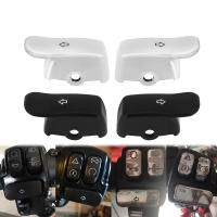 2 tapas de extensión de señal de giro para motocicleta, cubierta extendida de botón de interruptor para Harley Sportster Dyna Fat Bob FXDF Softail, color negro/cromo - details 0