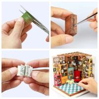 Robotime DIY con muebles sala de estudio Simons café niños adultos casa de muñecas miniatura casa de muñecas Kits de madera juguete - details 14
