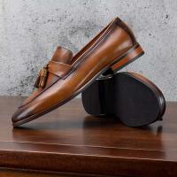 2024 Zapatos de vestir de fiesta de boda informales con borlas de piel de vaca hechos a mano de lujo para hombre - details 3