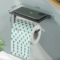Soporte de papel higiénico de aleación de aluminio, estante con bandeja, accesorios de baño, colgante de pared para cocina, portarrollos de papel higiénico sin perforaciones - details 1