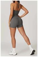 Conjunto de Shorts de Yoga de Cintura Alta Secado Rápido, Cómodo, Plegable, Belleza - details 8