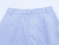 Conjunto de pantalones de pierna ancha para mujer, camisa a rayas con bordado hueco Retro francés, moda de verano - details 7