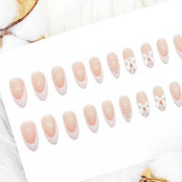 Uñas postizas francesas desnudas con punta blanca, uñas de borde liso e inofensivas para compras, citas y reuniones - details 6