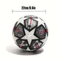 Pelota De Fútbol De Cuero PU, Balón De Fútbol Para Entrenamiento Y Competición, Con Aguja Y Balón rojo, 1 unidad - details 3