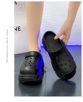 Zuecos de suela suave de EVA para mujer, plataforma antideslizante de playa con aumento de altura al aire libre de verano con punta cerrada - details 6