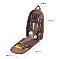 Juego de utensilios de cocina con bolsa de transporte para acampada, 7 piezas, barbacoa, playa, senderismo, organizador de viaje, paquete de almacenamiento, equipo de utensilios de cocina - details 6