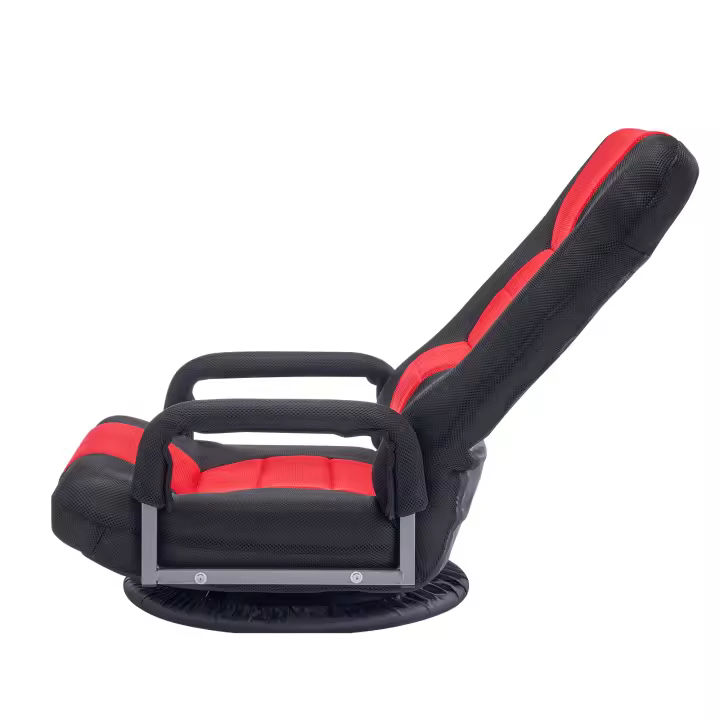 SucceBuy Silla giratoria para juegos con reposabrazos, 360 °   Silla giratoria de piso, respaldo de 6 posiciones ajustables, soporte lumbar - 1