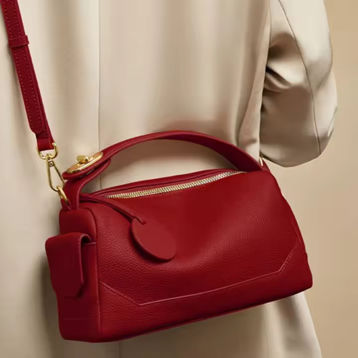 Bolso De Almohada Portátil Rojo Vintage Bolso De Viaje Mensajero De Hombro - 1