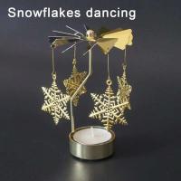 Velas Giratatorias de Metal en Formas de Copo de Nieve y Ángel Portavelas para Té Romántico, Boda, Decoración del Hogar en Navidad - details 2