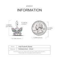 LAZA-Colgante de Plata de Ley 925 con forma de mariposa, abalorio para pulseras y collares, regalo de joyería para mujeres y niñas - details 1