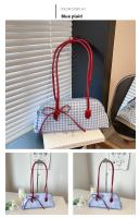 Nuevo bolso de hombro estilo coreano a cuadros, de piel sintética, con lazo dulce, estilo Boston, informal, de color sólido, bolso de mano para mujer, para regalo. - details 16