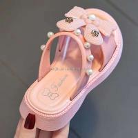 Nuevas zapatillas de goma para niños, sandalias 2024 con diseño de lazo, zapatos bonitos y a la moda para mujer, plataforma de verano a bajo precio - details 8