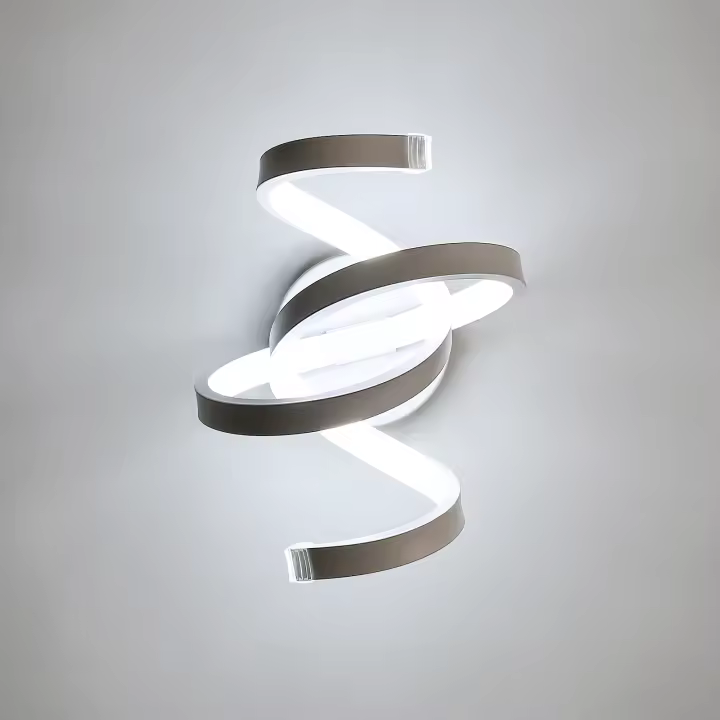 LED Aplique de Pared Espiral Creativo 20W GOECO, Aluminio, Iluminación Interior Moderna para Dormitorio, Sala, 24*16,5*16 CM - 1