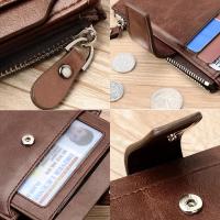 Cartera De Cuero Para Hombre Lujo Monedero Con Bolsillo Para Monedas Y Tarjetas RFID Cierre De Cremallera Regalo Para Hombres Bolsa De Dinero - details 5