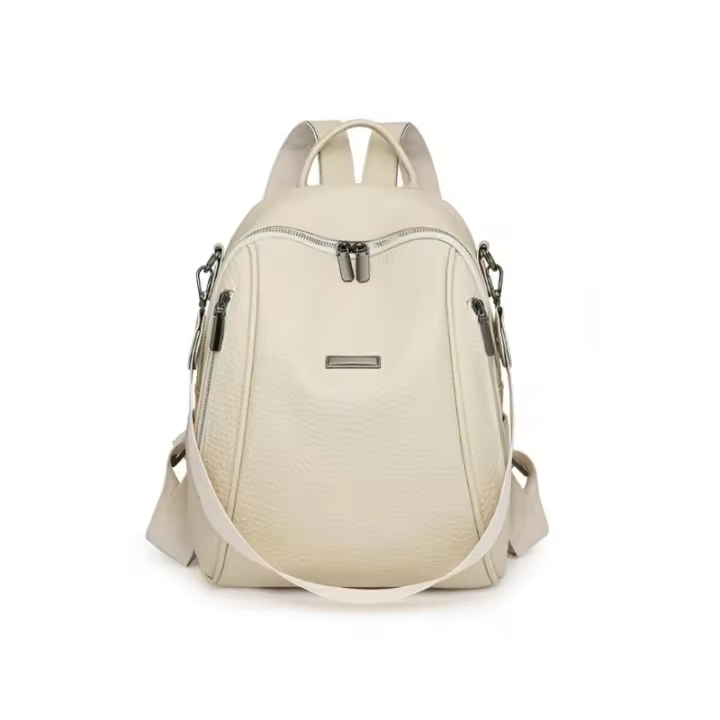 Mochila pequeña mochila de las mujeres 2025 nueva pu de gran capacidad de cuero suave retro mochila de las mujeres bolsa de viaje de las mujeres - 1