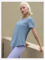 Camiseta deportiva de manga corta para mujer, Top ligero de gimnasio, suave y transpirable, CTQ - details 2