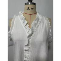 Nuevo vestido informal de lino y algodón de Color liso con dobladillo con volantes bordados para mujer - details 4