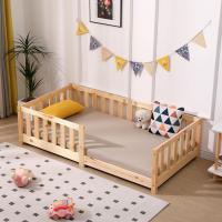 Cama de Madera Maciza de Pino Montessori 90 x 200 cm Blanco Protección contra Caídas y Somier - details 10