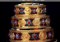 Artículos esotéricos tibetanos Aleación de cobre Shuman Zhaman Da Panman Chalo Oro Plata - details 7