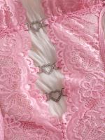 Body de Encaje Verde Esmeralda con Detalles Recortados y Bordes Festoneados – Body Sensual para Mujer, Mezcla Suave de Poliéster, Lavado a Mano, Ropa Romántica |   Diseño Elegante en Encaje con Bordados Festoneados - details 5
