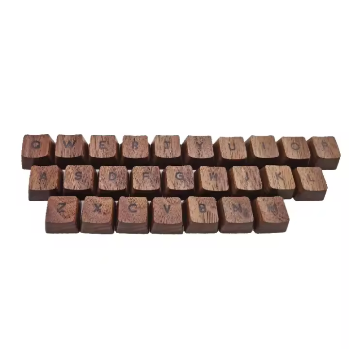 Sombrero De Teclas De Madera Maciza Conjunto De Teclas De Madera Maciza 26pcs Nocturas De Artesanía Translucency MX Abre La Tapa De La Llave Juego De Teclado Mecánico OEM Personalizado Sombrero De La Llave - 1