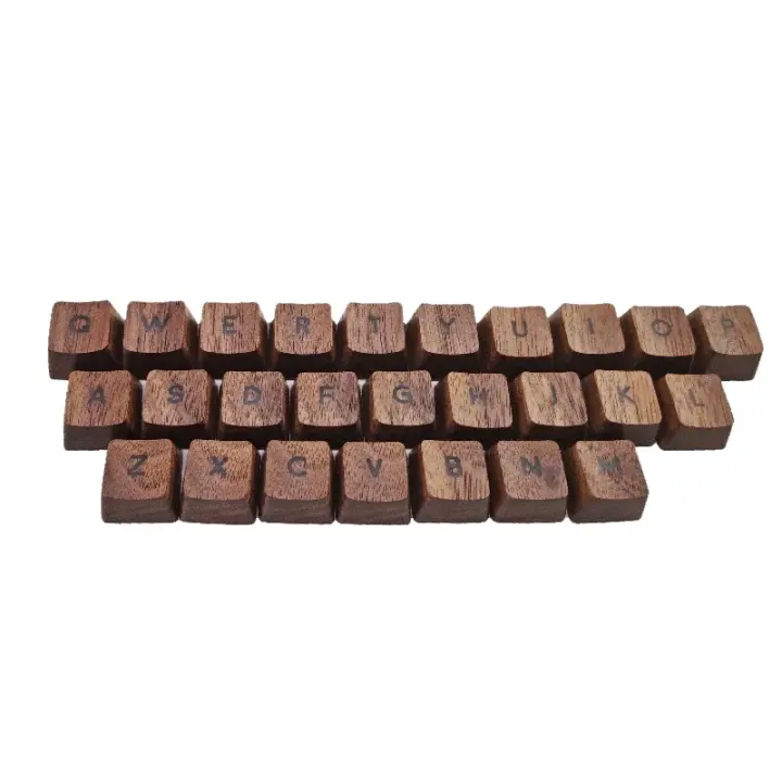 Sombrero De Teclas De Madera Maciza Conjunto De Teclas De Madera Maciza 26pcs Nocturas De Artesanía Translucency MX Abre La Tapa De La Llave Juego De Teclado Mecánico OEM Personalizado Sombrero De La Llave - 1