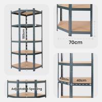 Juego de 3 estanterías para cargas pesadas |   Combinación de estanterías esquineras |   Capacidad de carga de hasta 875 kg |   Montaje mediante sistema de enchufe |   Construcción robusta - details 6