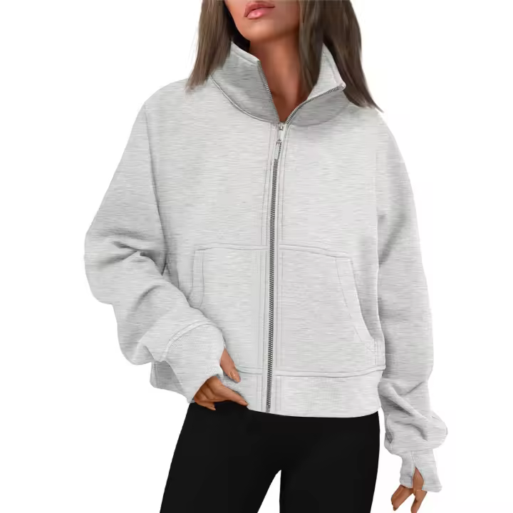 Ropa deportiva de cuello alto, suéter de moda de lana, abrigo de otoño e invierno, ropa de mujer - 1