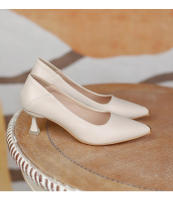 Francés desnudo tacones altos zapatos de mujer stiletto primavera y otoño 2025 nueva primavera solo zapatos profesionales trabajo zapatos de cuero tacón medio - details 20