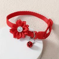 Collar de gato con adornos de flores de nailon con campana, varios colores disponibles, collar ajustable para mascotas para gatos y perros pequeños - details 3