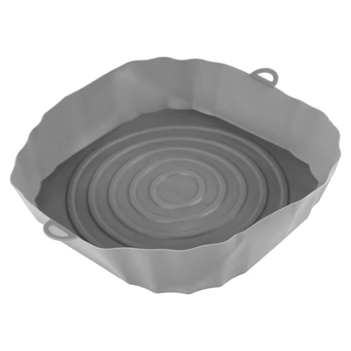 Bandeja de horno para freidoras de aire, cesta de pollo frito, esterilla, olla de silicona redonda, reemplaza la parrilla, gris, 20Cm - 1