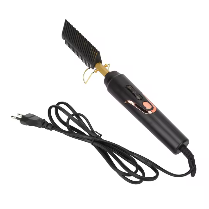 Peine alisador de pelo eléctrico 2 en 1 para hombre y mujer, alisador de cabello húmedo y seco, 100V-240V - 1