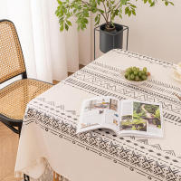Mantel bohemio vintage con borlas, impermeable, antimanchas, de algodón y lino para protección de mesa de patio al aire libre sin arrugas. - details 16