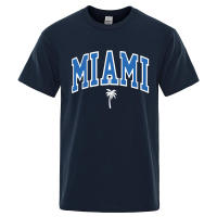Camisetas con letras de la ciudad de la costa de Miami para hombre, ropa informal holgada de gran tamaño, camisetas de algodón con dibujos animados para hombre, camisetas callejeras - details 10