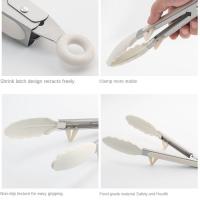 Pinzas de cocina de acero inoxidable, puntas de silicona y soporte, pinzas multiusos para barbacoa, pinzas antideslizantes para barbacoa, pinzas para cocinar - details 2