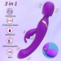 Leten-vibrador de 10 modos para mujer, consolador vaginal, masturbación femenina 3 en 1, vibradores de punto G de conejo, palo de masaje de clítoris potente, Juguetes sexuales para - details 2