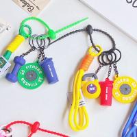 Llavero de fitness tejido a mano, mini mancuerna antipérdida, llavero para amantes del gimnasio, colgante de cuerda de nailon con placa de peso. - details 7