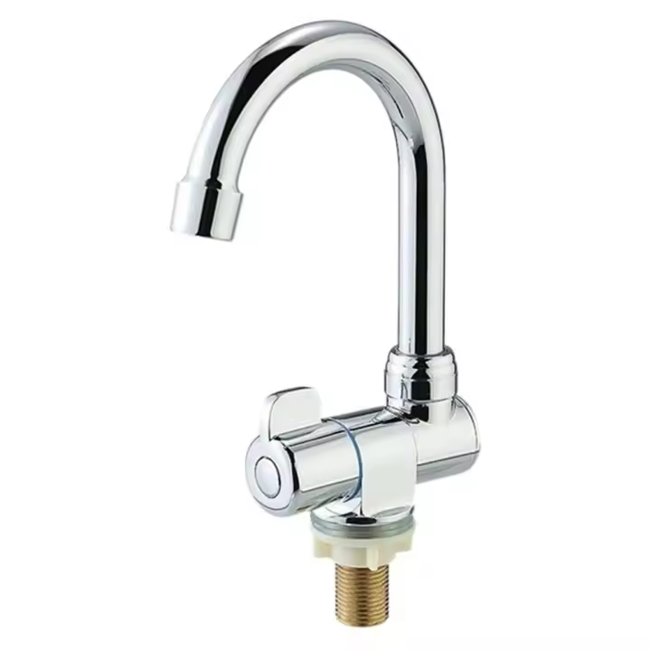 Grifo giratorio de cobre para fregadero, cocina fría, caravana plegable, baño, barco marino, cubierta, caravana - 1
