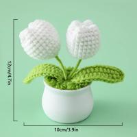 Ramo de Flores de Crochet Hecho a Mano Tulipanes Ramo Tejido Finalizado - details 0